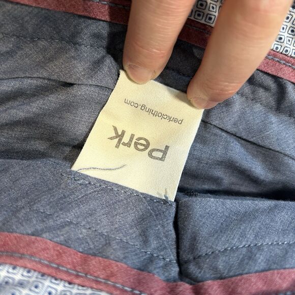 Perk Mens Pants 42x30 Blue Flat Front Basic Work Office Career Professional - Picture 4 of 10